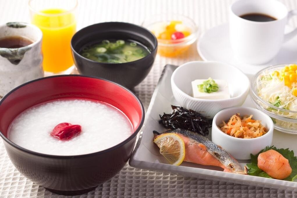 Platos de dieta japoneses durante 14 días
